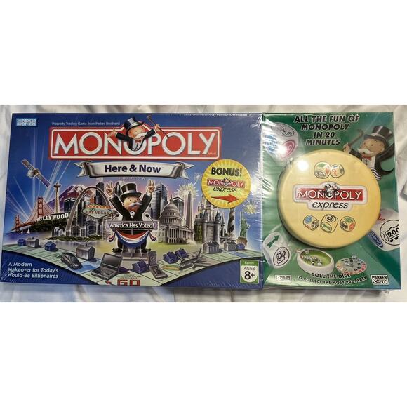 Monopoly Here & Now Edition Board Game 2006 Factory Sealed - Brand New W/bonus - Picture 1 of 3